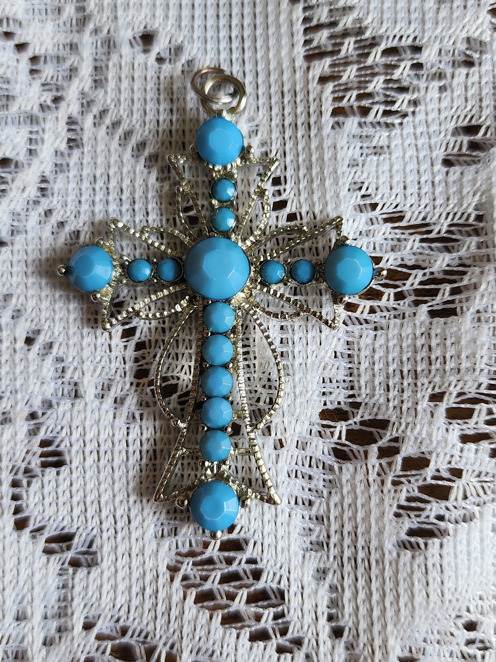 Turquoise Cross Pendant Necklace - Women Jewelry